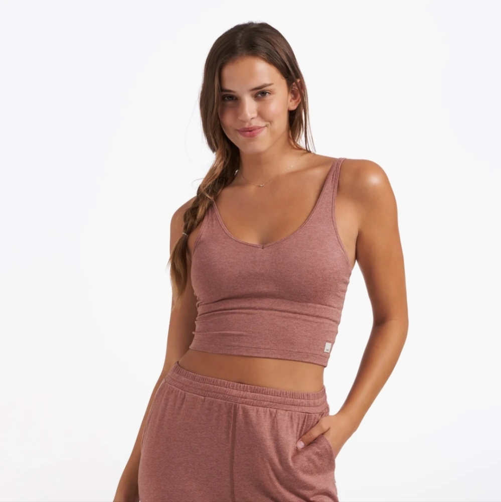 XL Vuori Halo Performance Crop Top Light Terracotta Heather